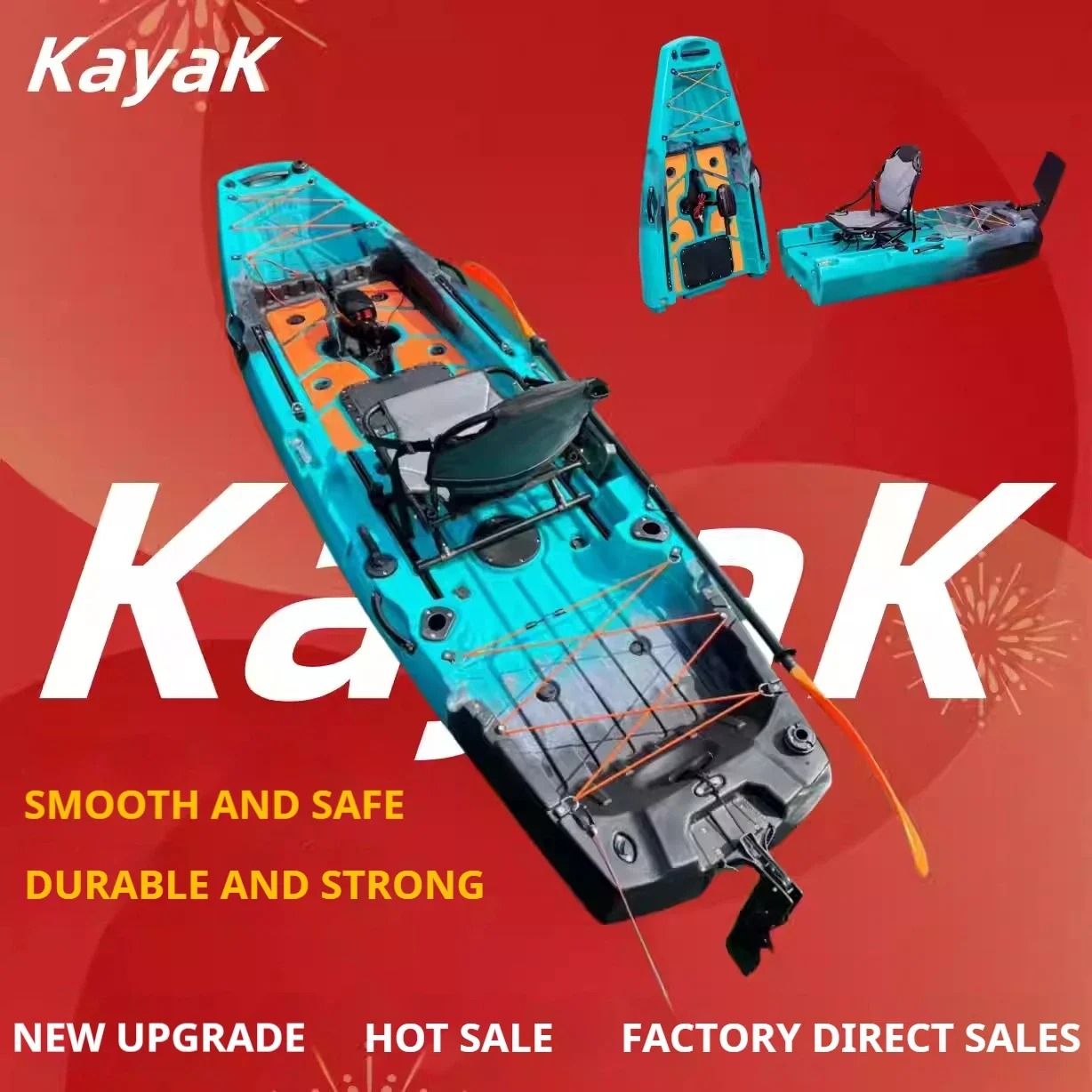 Fishing Kayak Pedal Drive - LLDPE Modular Kayak Canoe w/Pedal &